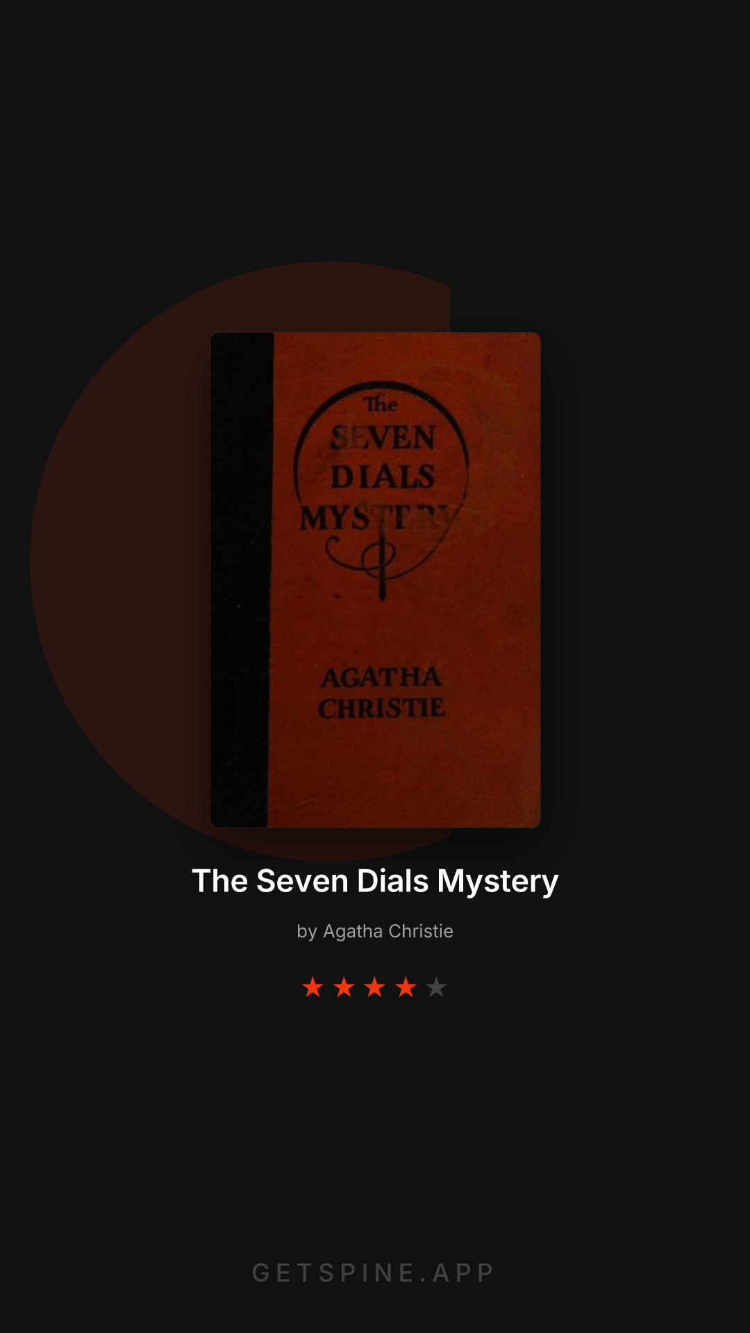 The Seven Dials Mystery by Agatha Christie — reading card
